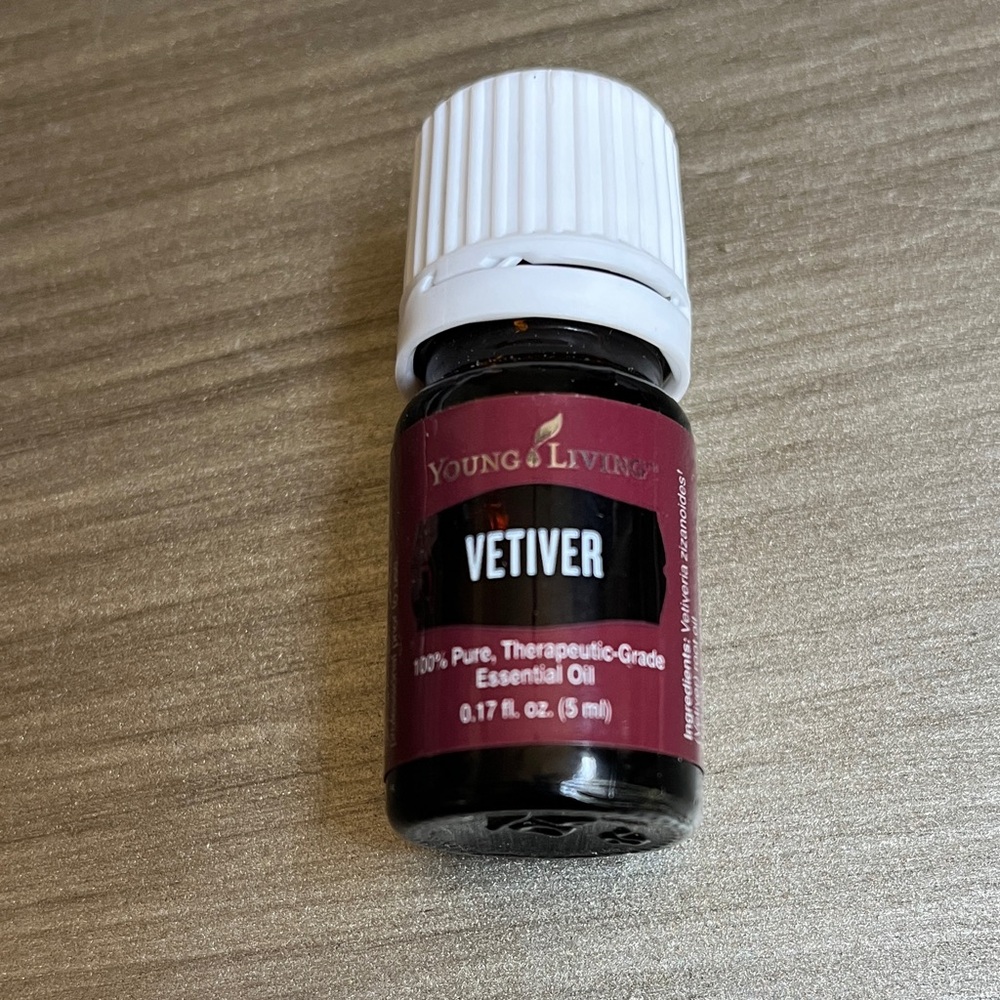 Young Living Vetiver Essential Oil with Burgundy Label